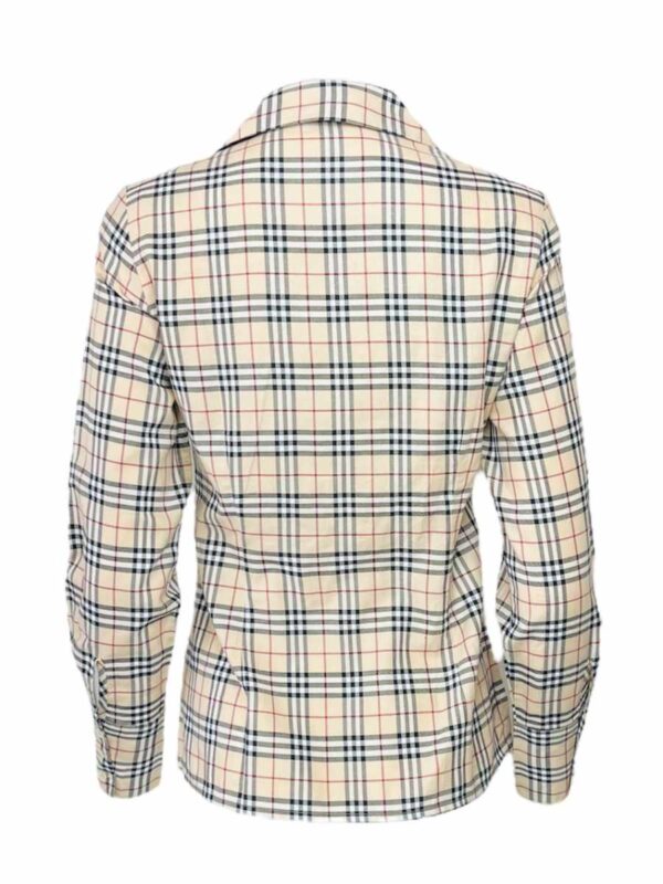 Burberry karierte Bluse Wolle, beige – Bild 3