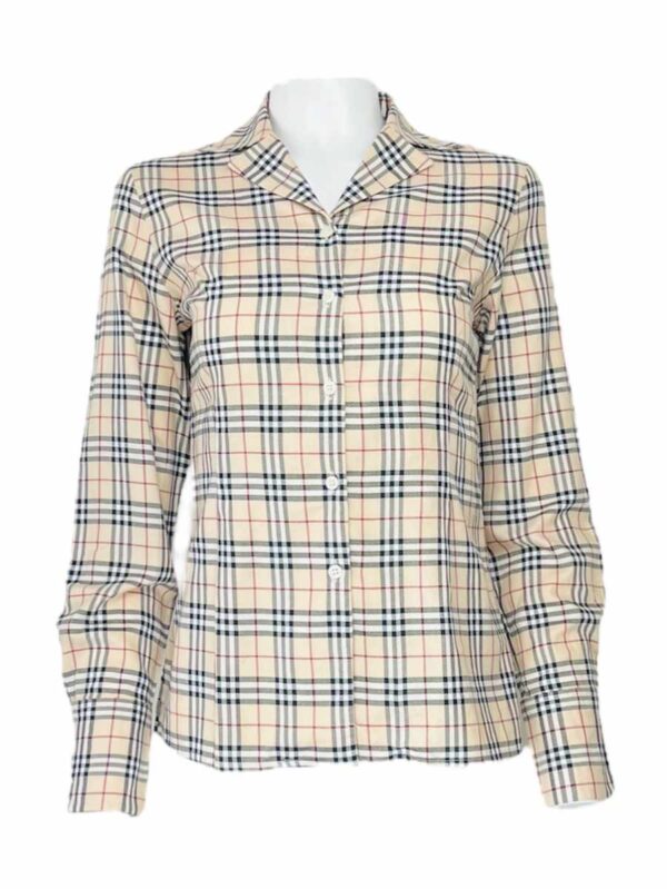 Burberry karierte Bluse Wolle, beige