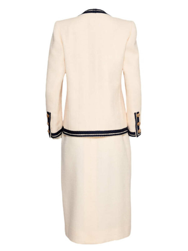 Chanel Costume Wolle, écru – Bild 3