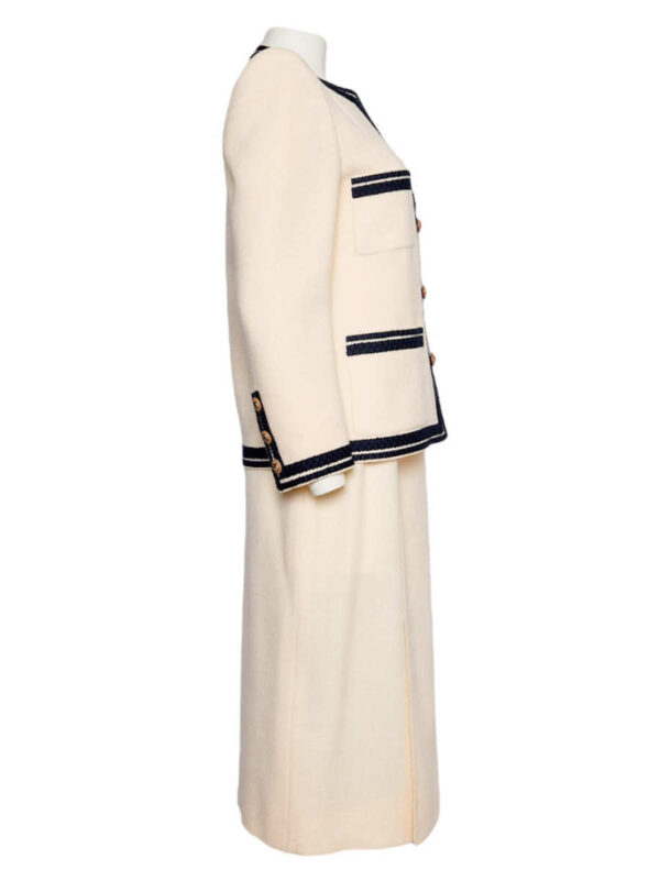 Chanel Costume Wolle, écru – Bild 2