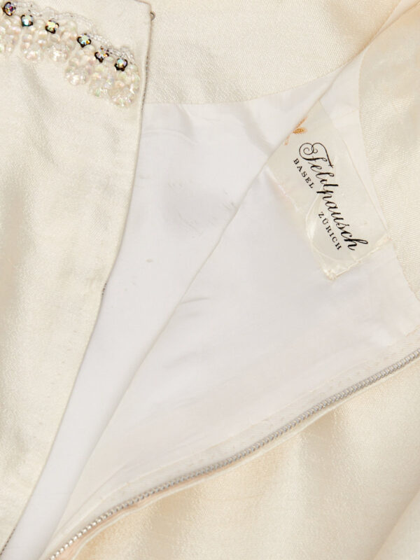 Cocktail Kleid Feldpausch mit Stickerei, ecru
