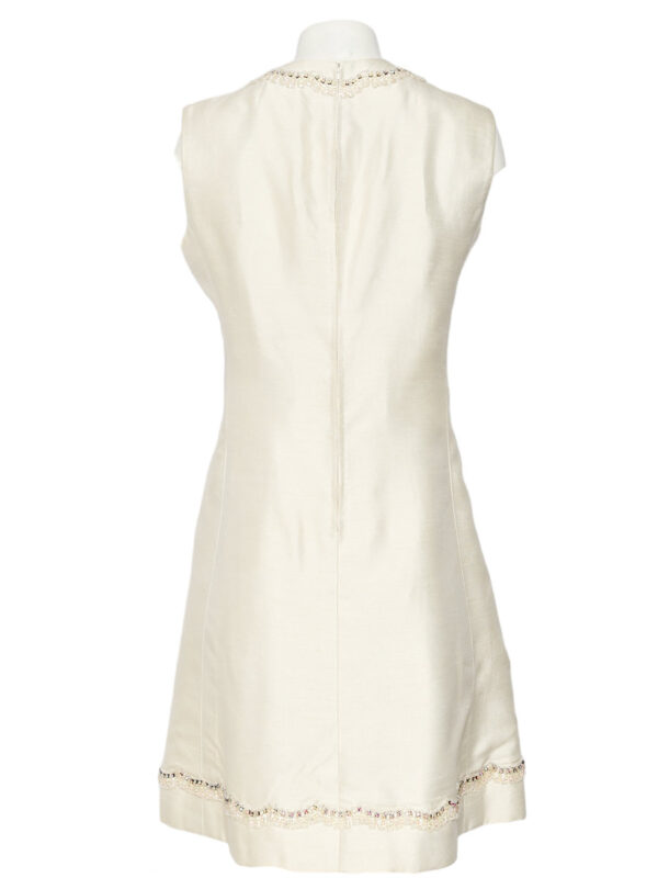 Cocktail dress Feldpausch with embroidery, ecru - Image 3