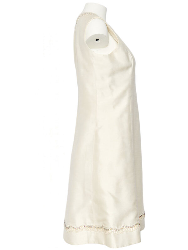 Cocktail dress Feldpausch with embroidery, ecru - Image 2