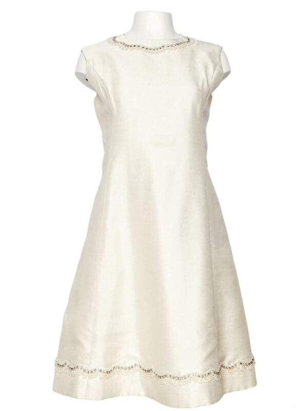 Cocktail Kleid Feldpausch mit Stickerei, ecru