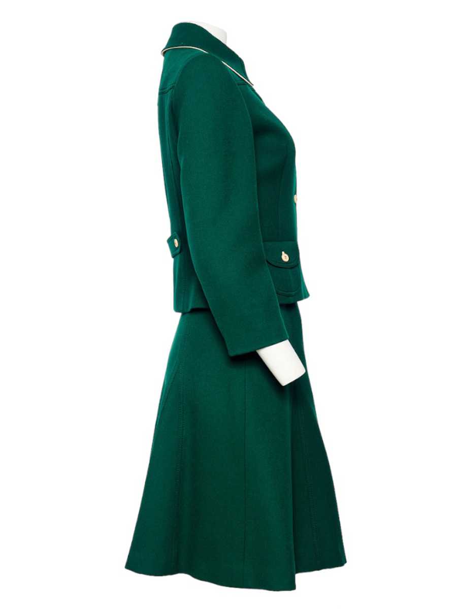 Costume Louis Féraud Wolle, dunkelgrün – Bild 2