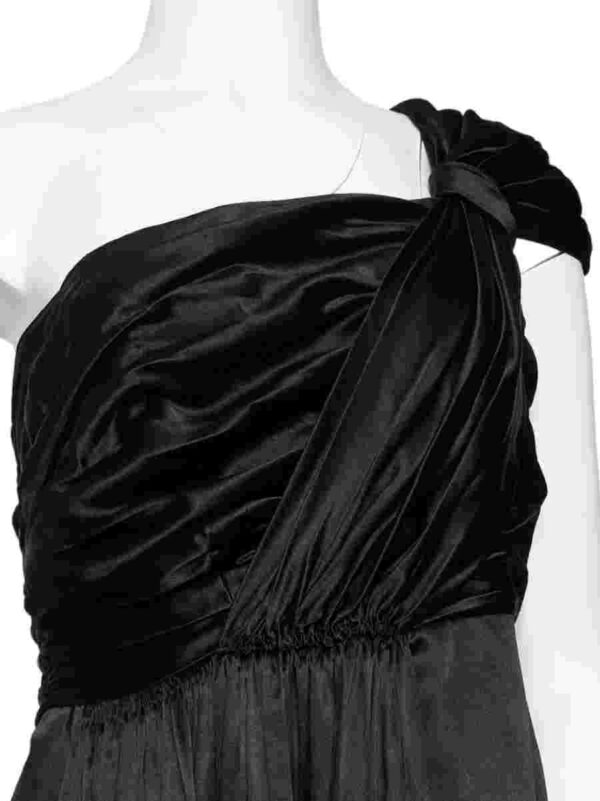 Haute Couture Corsagen Kleid Seiden Satin, schwarz