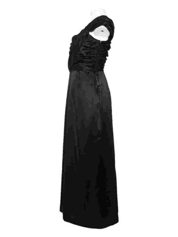 Haute Couture Corsagen Kleid Seiden Satin, schwarz – Bild 3