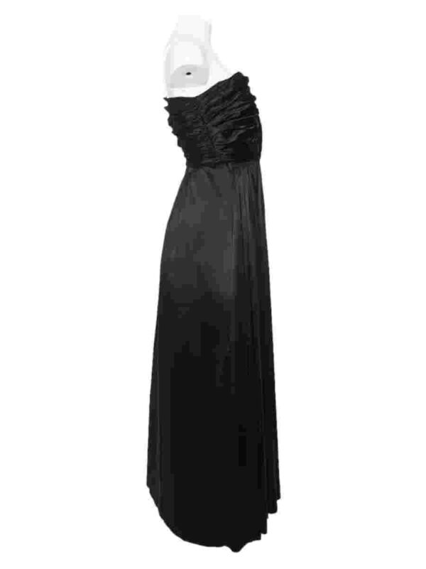 Haute Couture Corsagen Kleid Seiden Satin, schwarz – Bild 2
