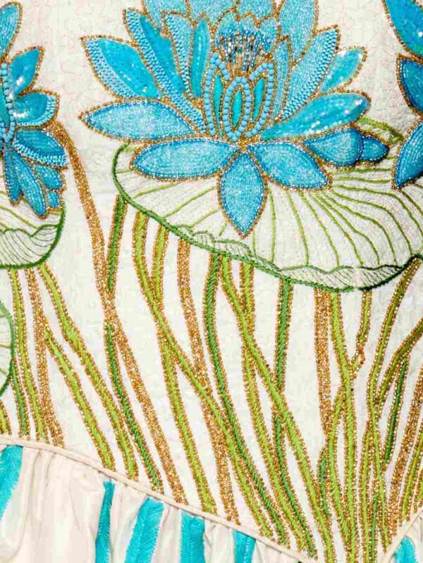 Haute Couture Corsagen Kleid Stickerei, bunt