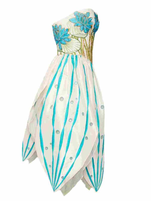 Haute Couture Corsagen Kleid Stickerei, bunt – Bild 2