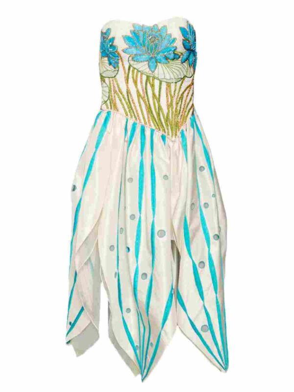 Haute Couture Corsagen Kleid Stickerei, bunt