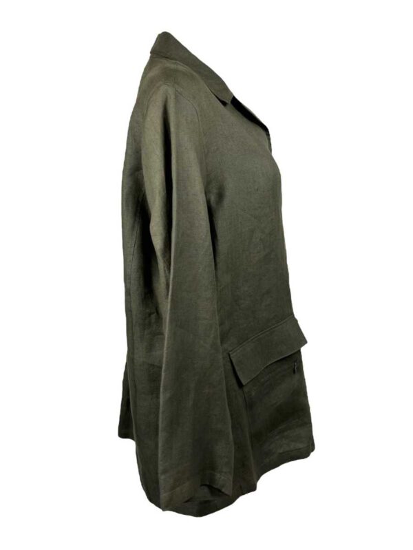 Hirsch Jacke leinen, olive – Bild 2