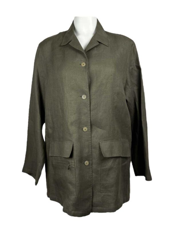 Hirsch Jacke leinen, olive