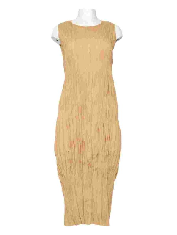 Issey Miyake Vintage Kleid, ocker