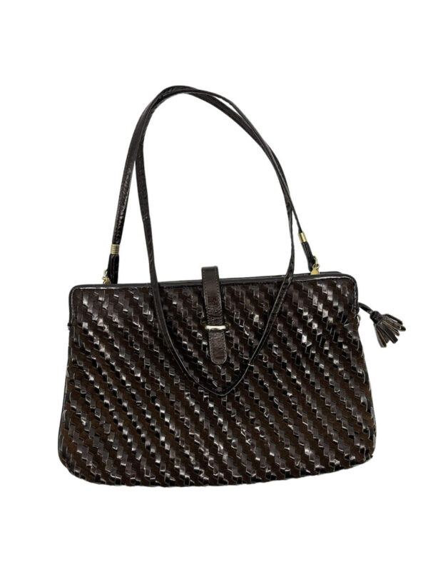Mädler Tasche Leder geflochten, braun
