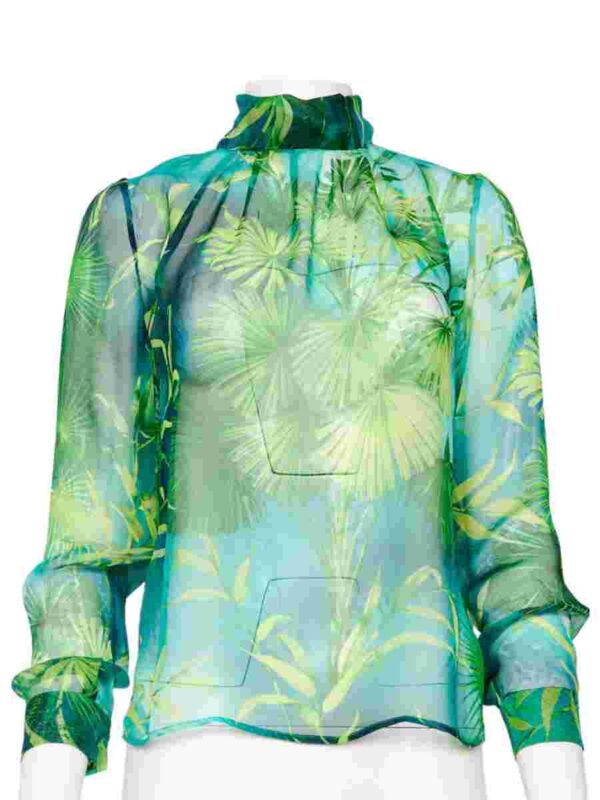 Mousseline Seiden Bluse Versace, grün