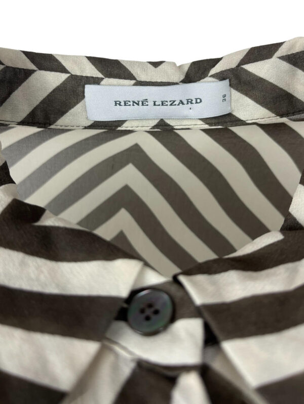 René Lazard Seidenbluse 90er Jahre Chevron, braun – Bild 4