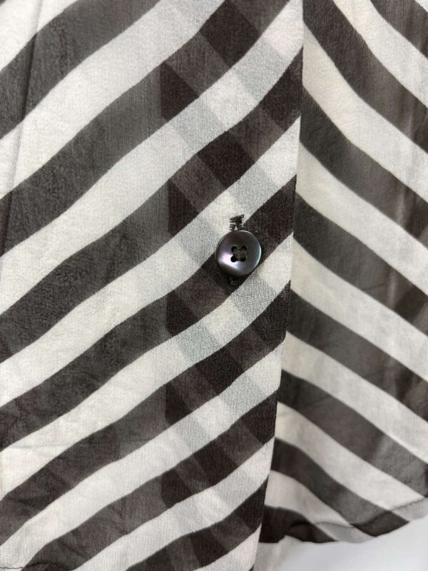 René Lazard Seidenbluse 90er Jahre Chevron, braun – Bild 5