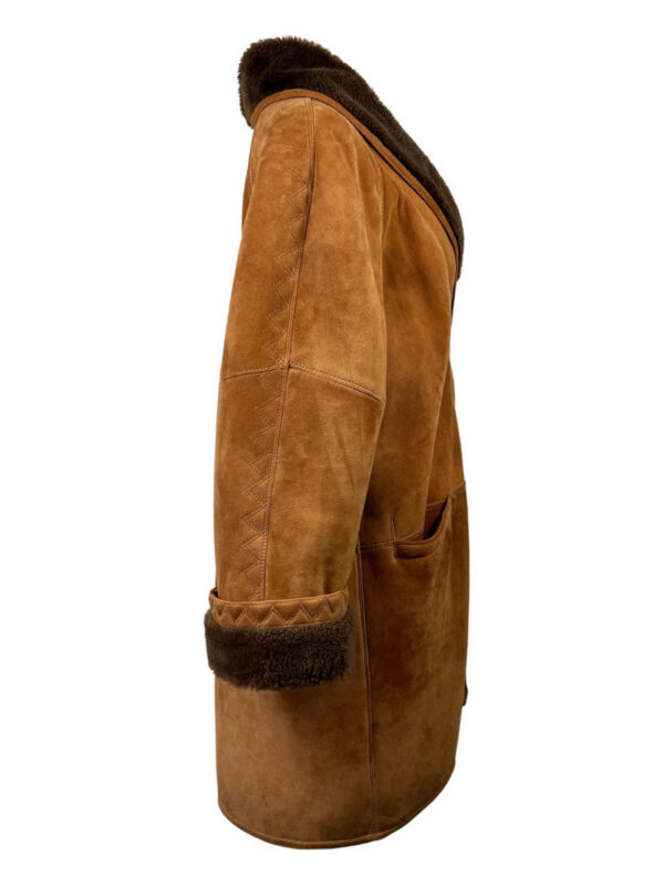 Shearling coat, brown - Image 5