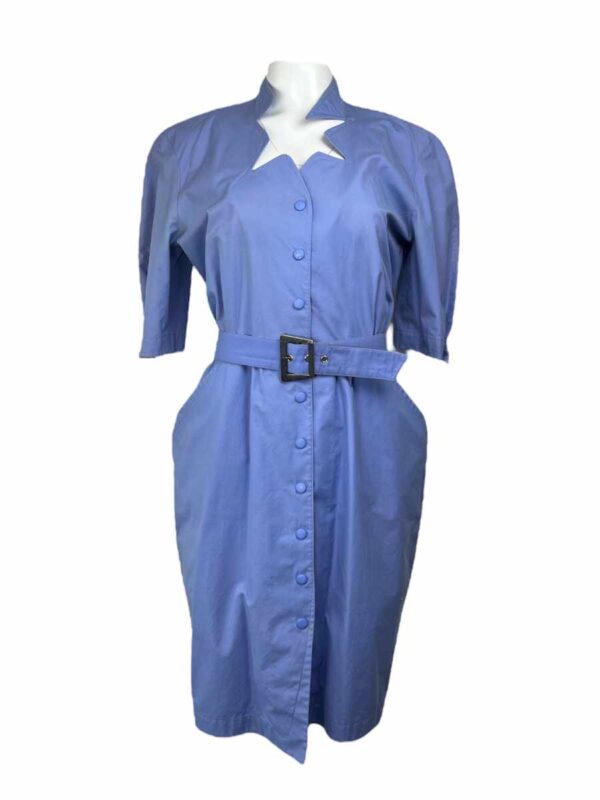 Thierry Mugler Baumwollkleid, hellblau