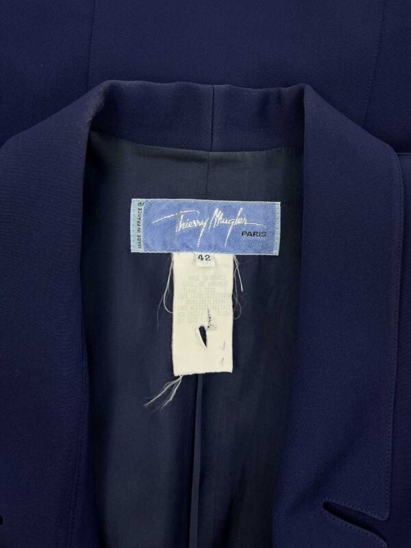 Thierry Mugler Jacke Wolle, dunkel blau – Bild 4
