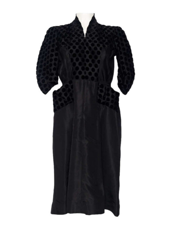 Vintage Abendkleid Samt, schwarz