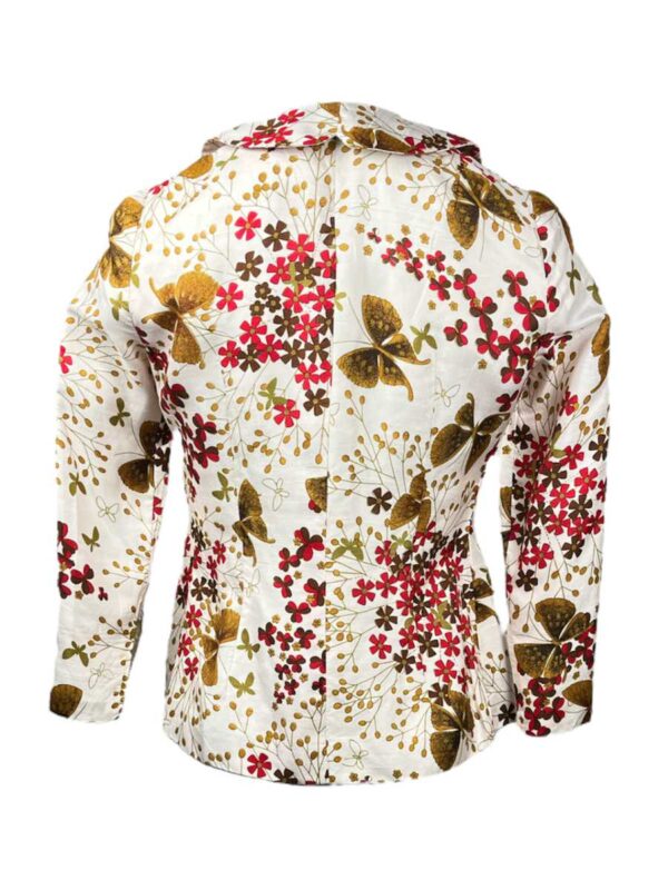 Vintage Blouse Wild Silk Floral, écru - Image 2