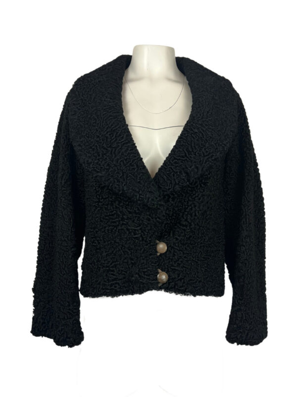 Vintage Persianer Jacke Bolero, schwarz