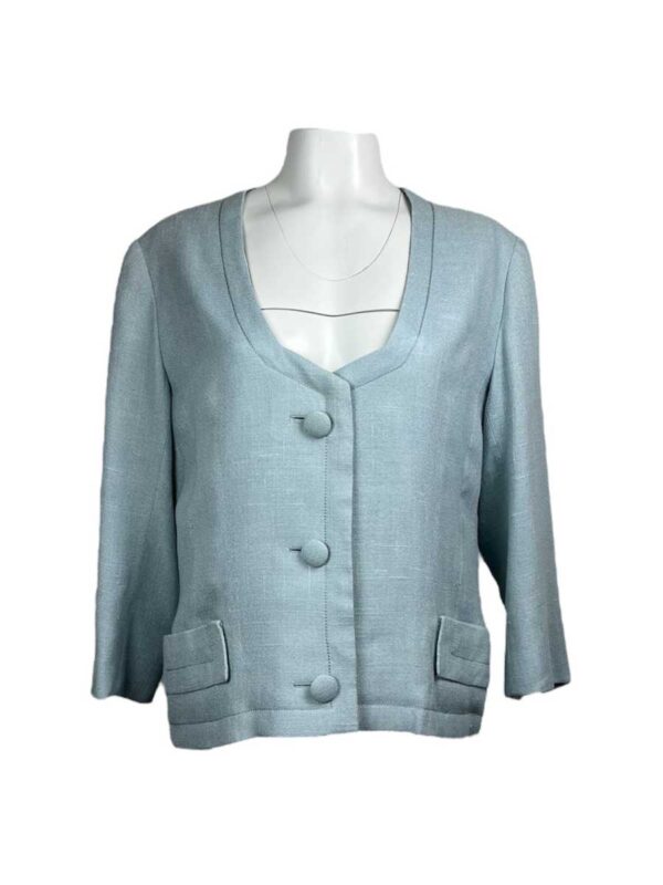 Vintage Couture Ensamble Linen Blend, Light Blue - Image 5