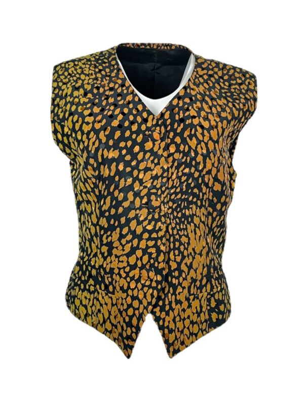 Vintage Gilet Seide, senf