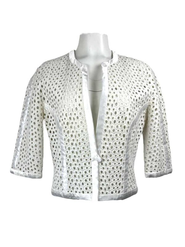 Vintage Guipure Jacke, weiss
