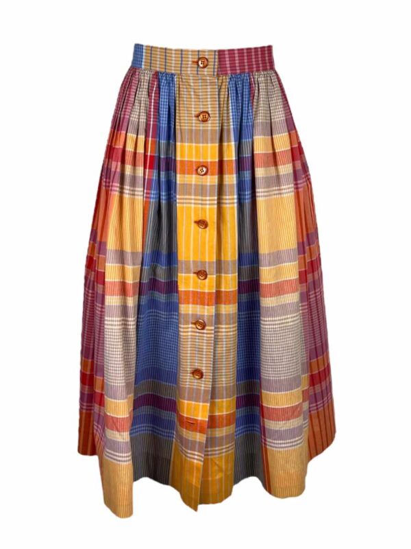 Vintage Jupe, Baumwolle Handgemacht, kariert