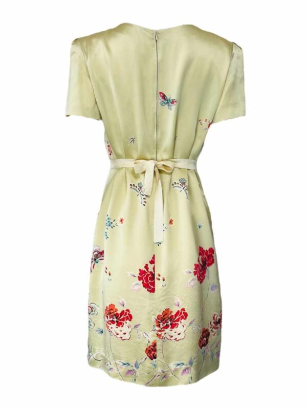 Vintage Kleid Seide florales Panneau, bunt – Bild 3