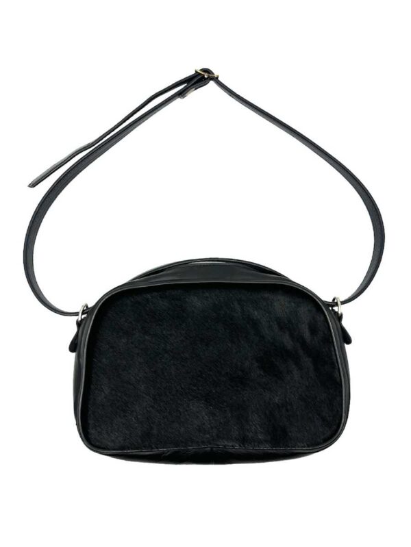 Vintage Pferdefell Tasche, schwarz