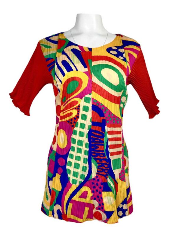 Vintage Plissee Shirt, bunt