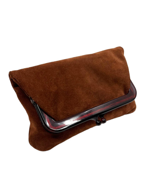 Vintage Pochette Velourleder, rost