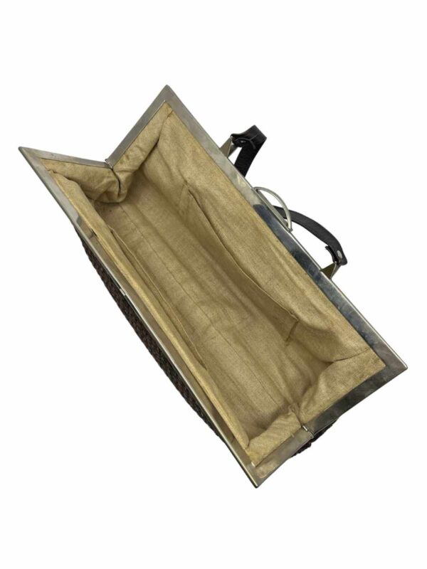 Vintage Stroh, Leinen Tasche, braun