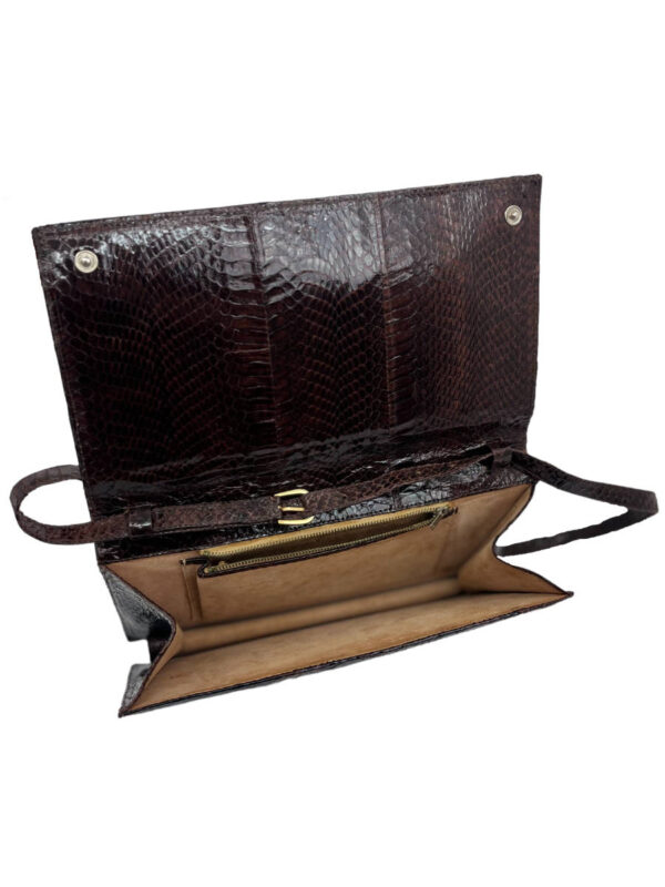 Vintage Umhängetasche Schlangenleder Braun -
