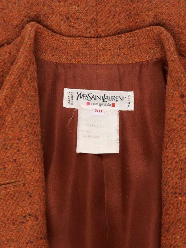 Woll Tweed Jacke Yves Saint Laurent, caramel – Bild 4