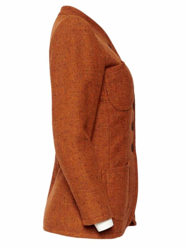 Woll Tweed Jacke Yves Saint Laurent, caramel – Bild 2