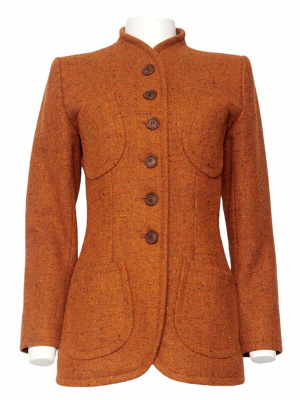 Woll Tweed Jacke Yves Saint Laurent, caramel